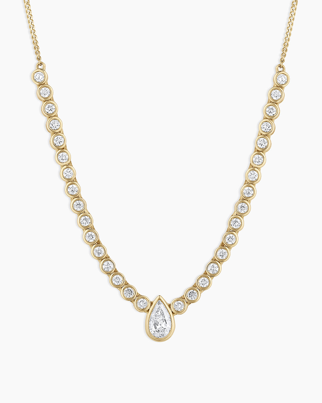 Lab Grown Diamond Pear Row Necklace