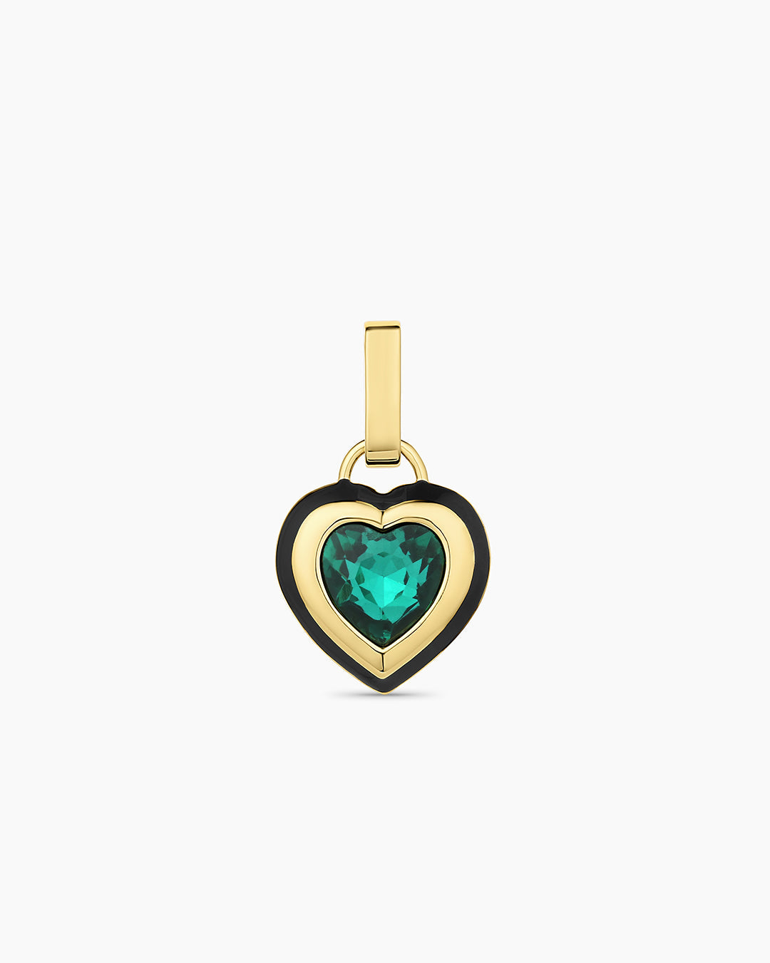 Emerald Heart Tag Charm