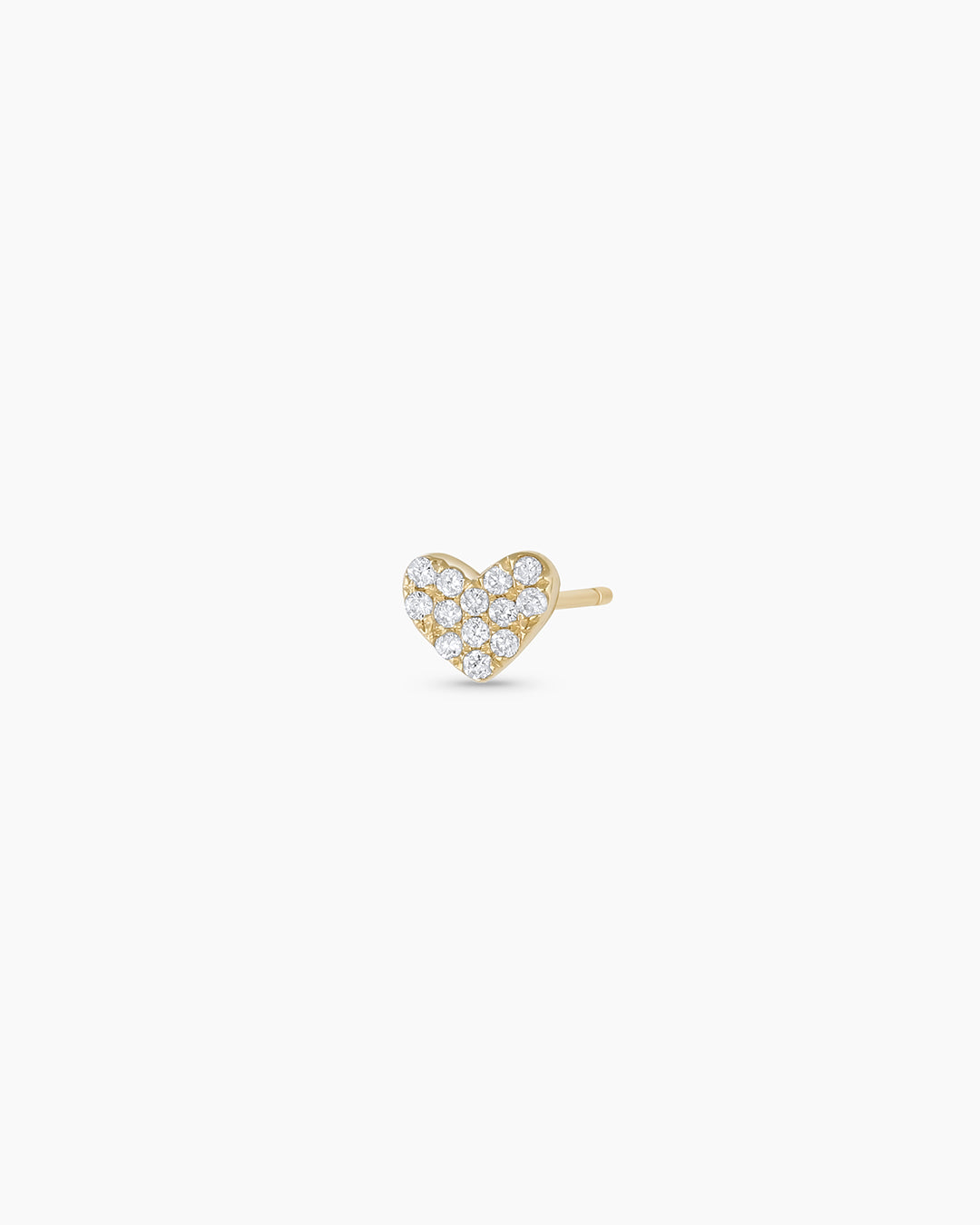 Diamond Pavé Heart Single Stud