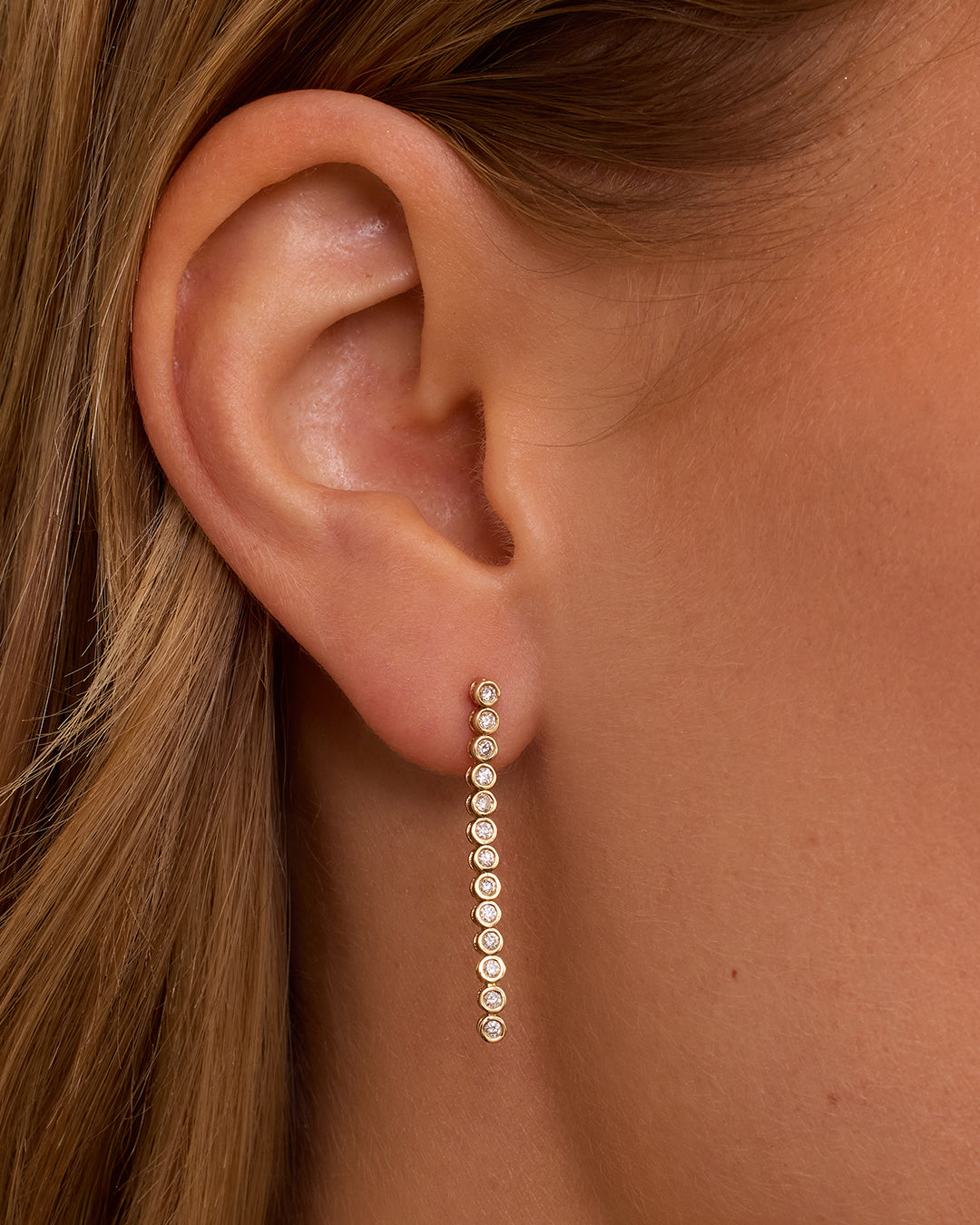 Lab Grown Diamond Classic Tennis Drop Single Earring