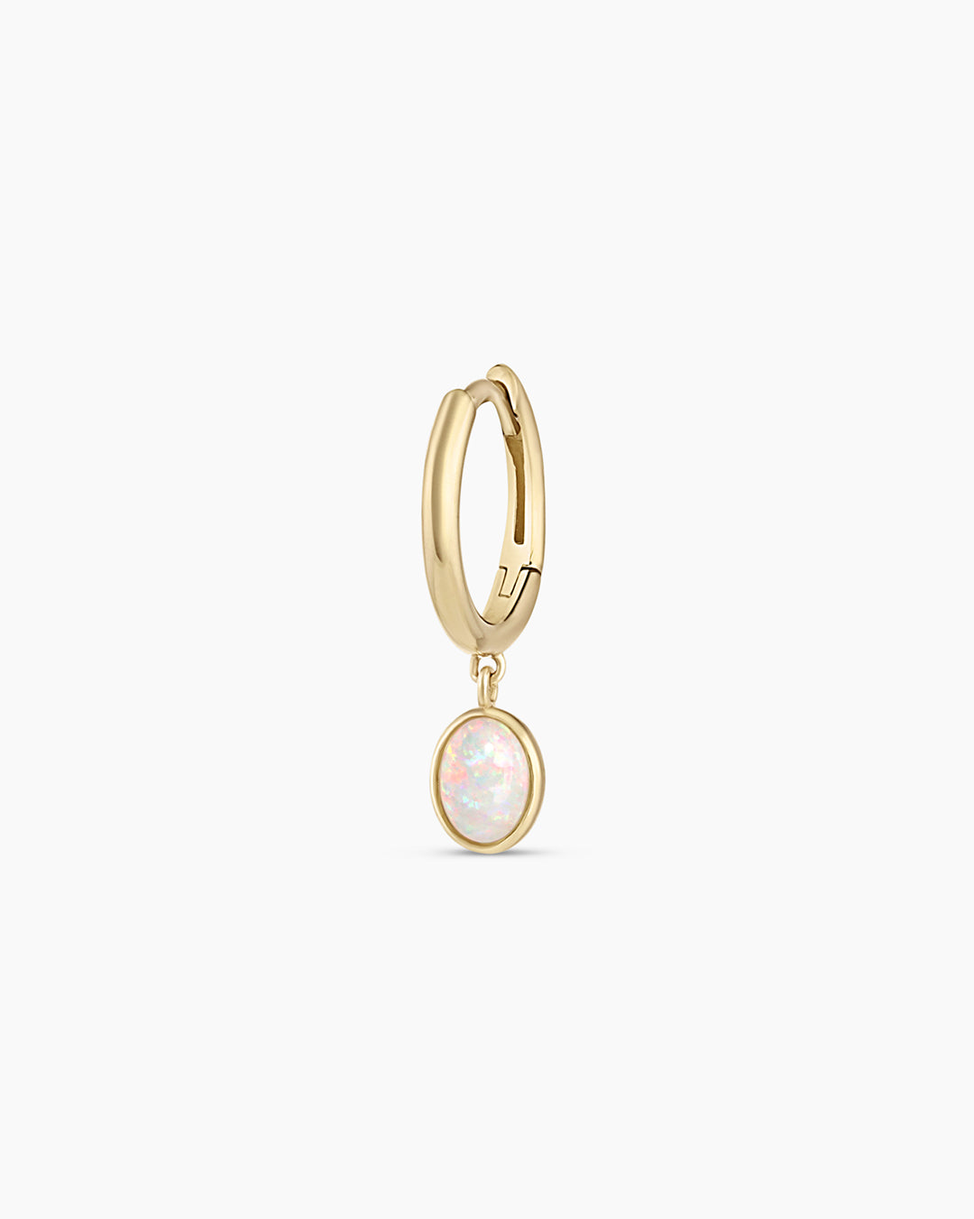 Opal Oval Single Huggie