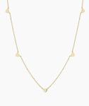 14k Gold Five Heart Necklace