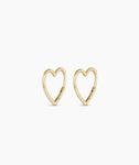 14k Gold Open Heart Huggies