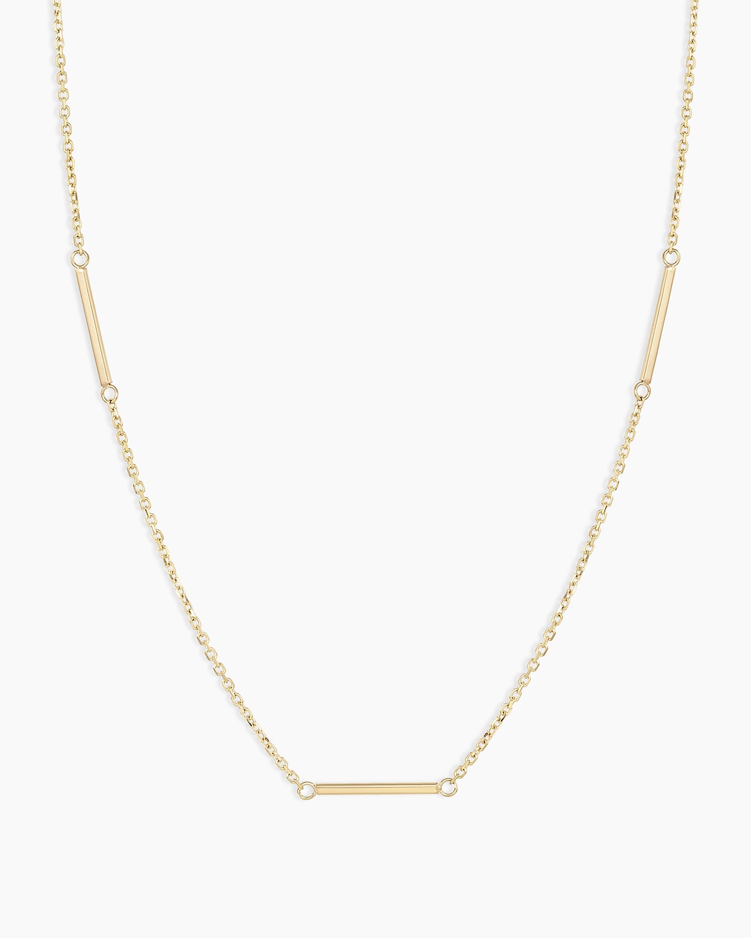 14k Gold Rose Bar Necklace